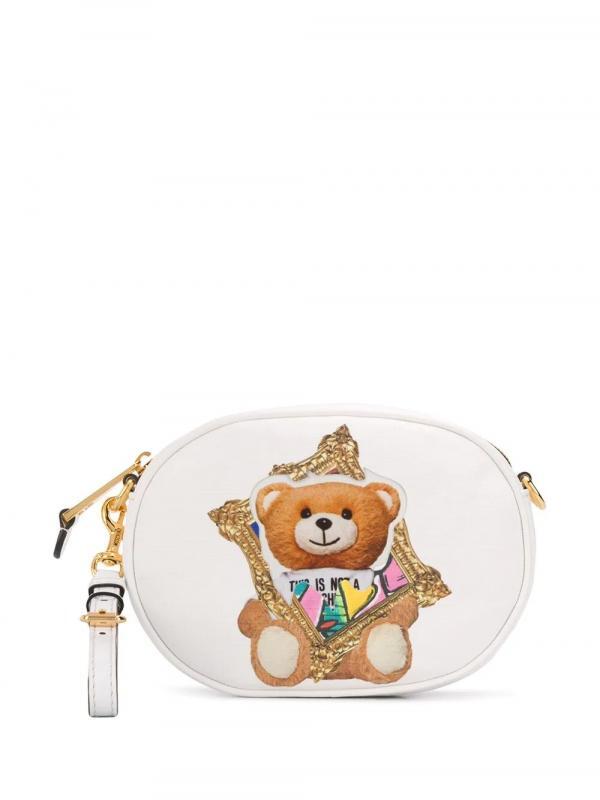 Moschino Teddy Bear Waist Bag Saffiano Leather at 1stDibs