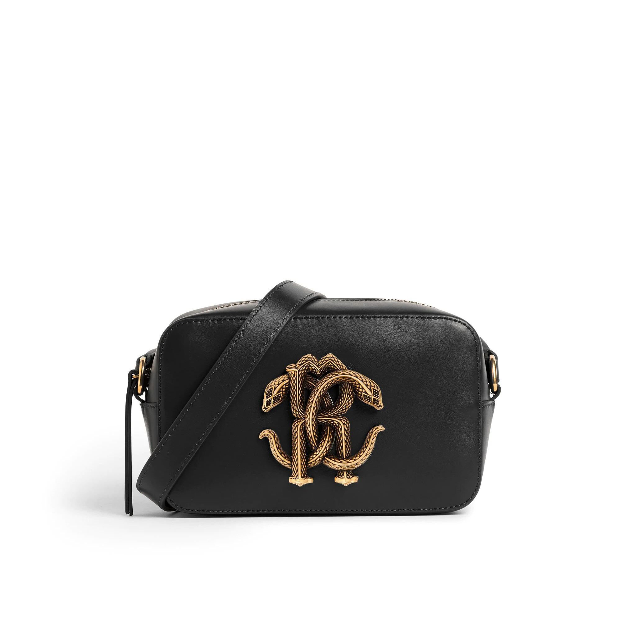Just Cavalli Handbag Faux Leather Women Black Shoulder bag / Crossbody with  tag - Helia Beer Co