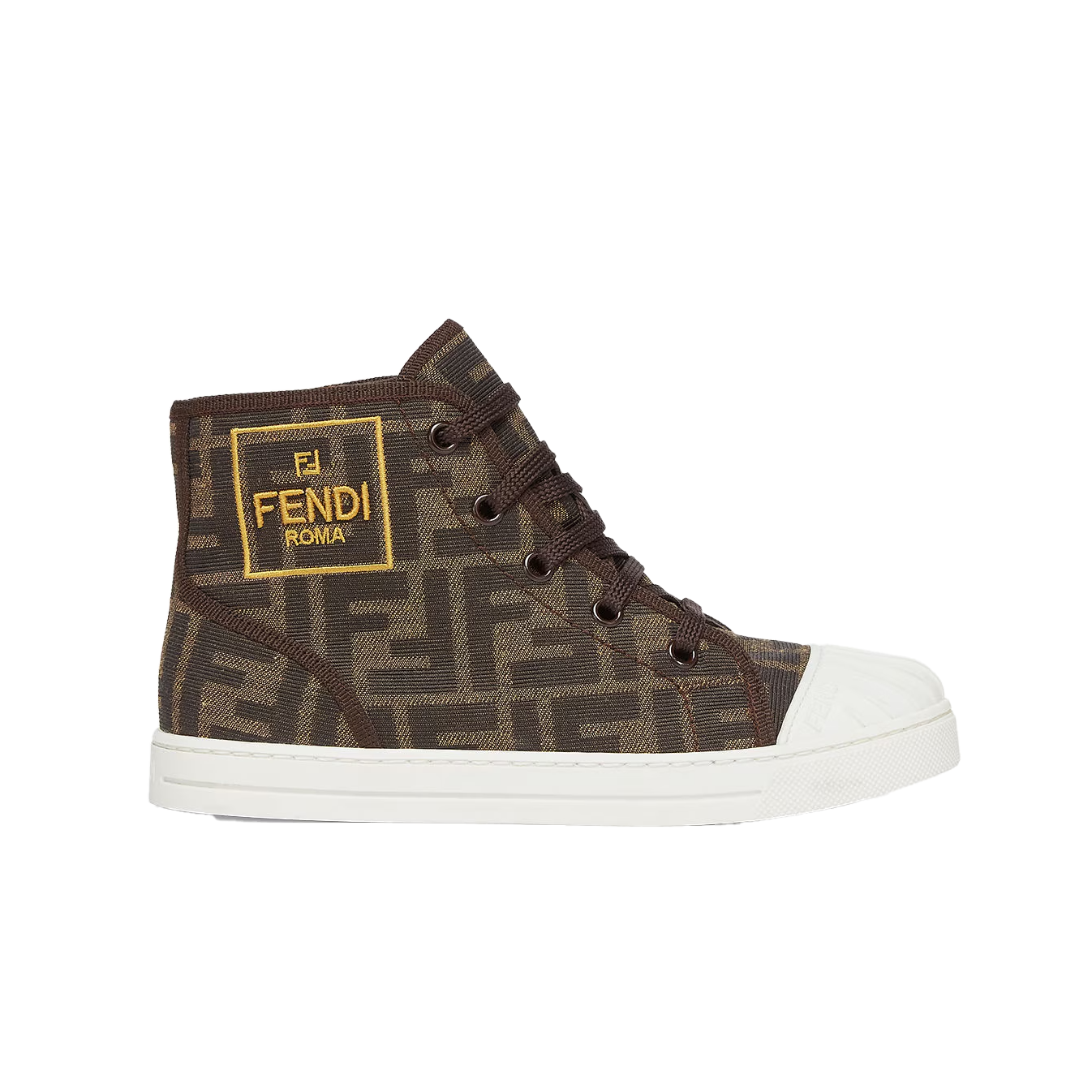 FENDI JUNIOR SNEAKERS TOBACCO FF LOGO Lestyle