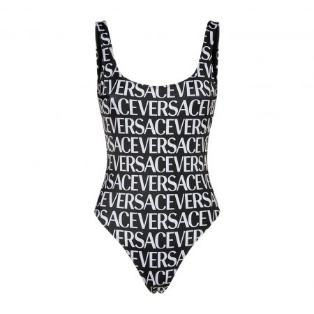 VERSACE JERSEY LOGO PRINTED ONE PIECE SWIMSUIT