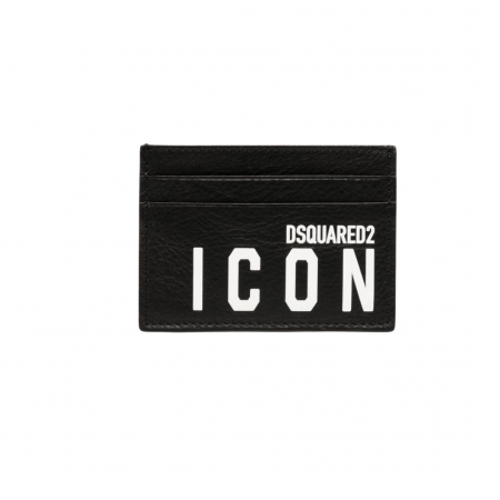 DSQUARED2 ICON LOGO-PRINT LEATHER CARD HOLDER