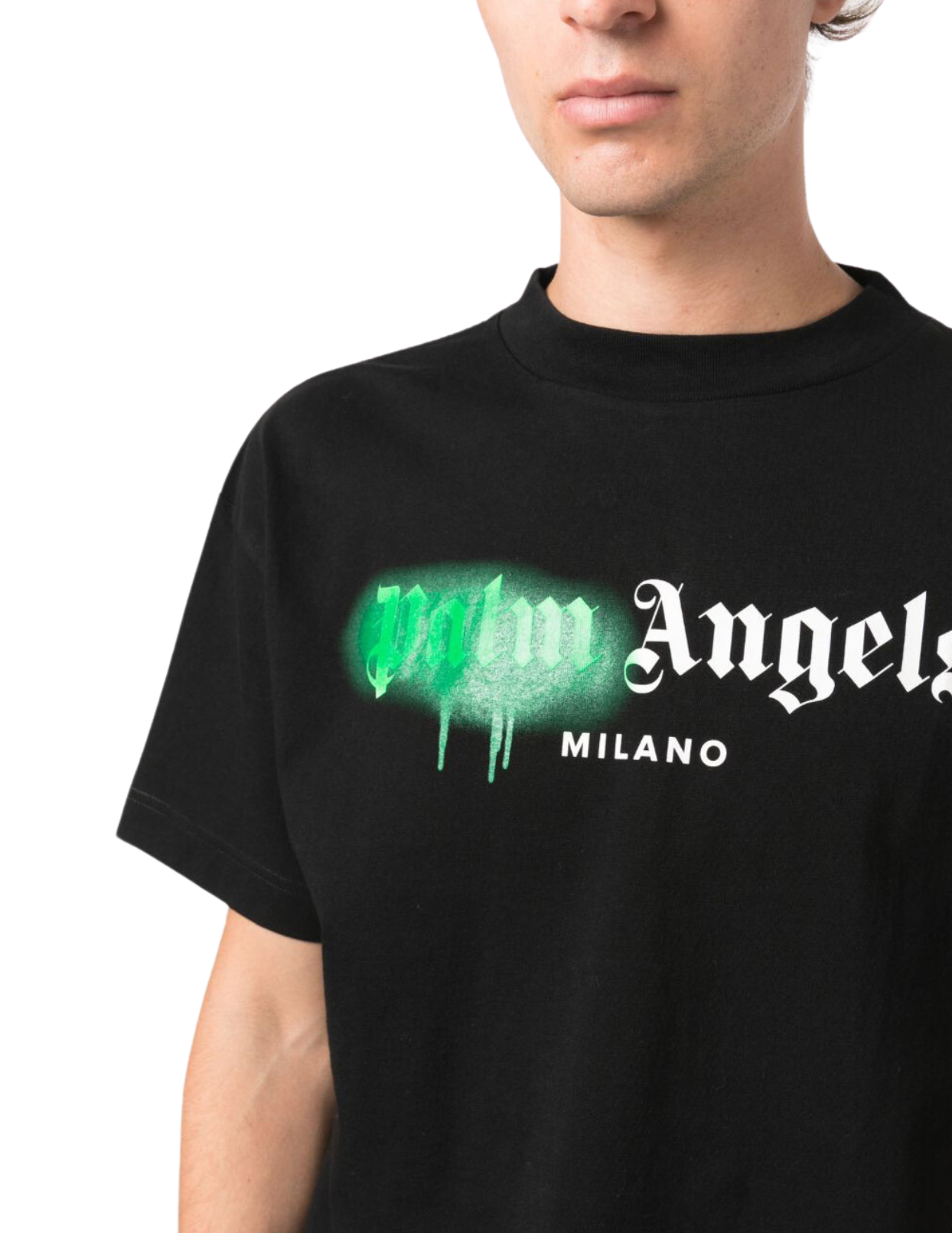 MILANO SPRAYED T-SHIRT in black - Palm Angels® Official