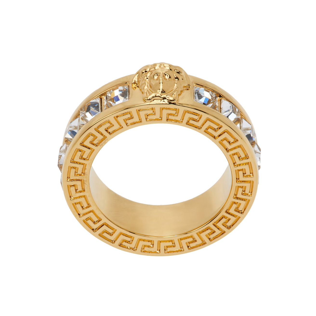 Classic Diamond Ring 14kt Gold Versace design Natural Diamond Rose Gold |  eBay