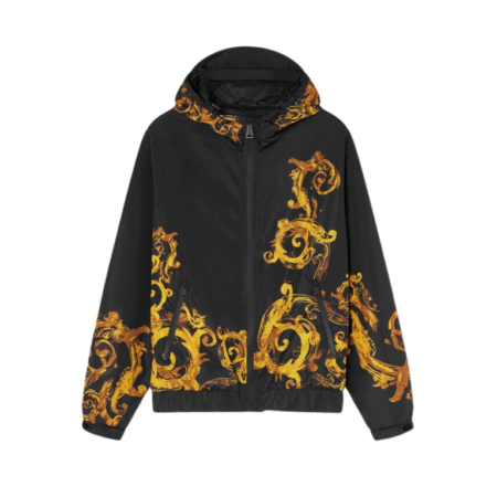 VERSACE JEANS COUTURE BAROCCO-PRINT HOODED JACKET